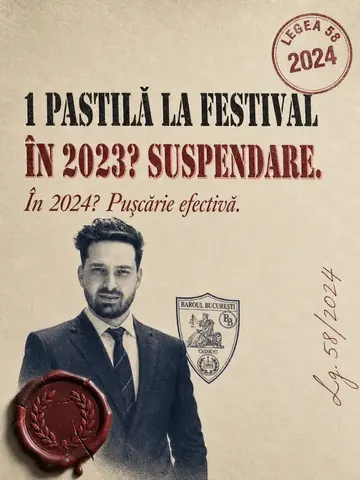 Coperta caruselului din 17 mai: „1 pastilă la festival în 2023? Suspendare. În 2024? Pușcărie efectivă.”