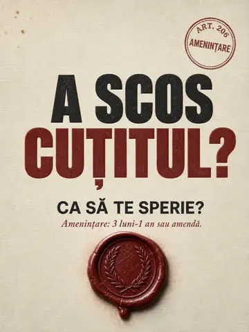 Coperta caruselului din 1 iunie: „A scos cuțitul? Ca să te sperie? Amenințare: 3 luni-1 an sau amendă.”