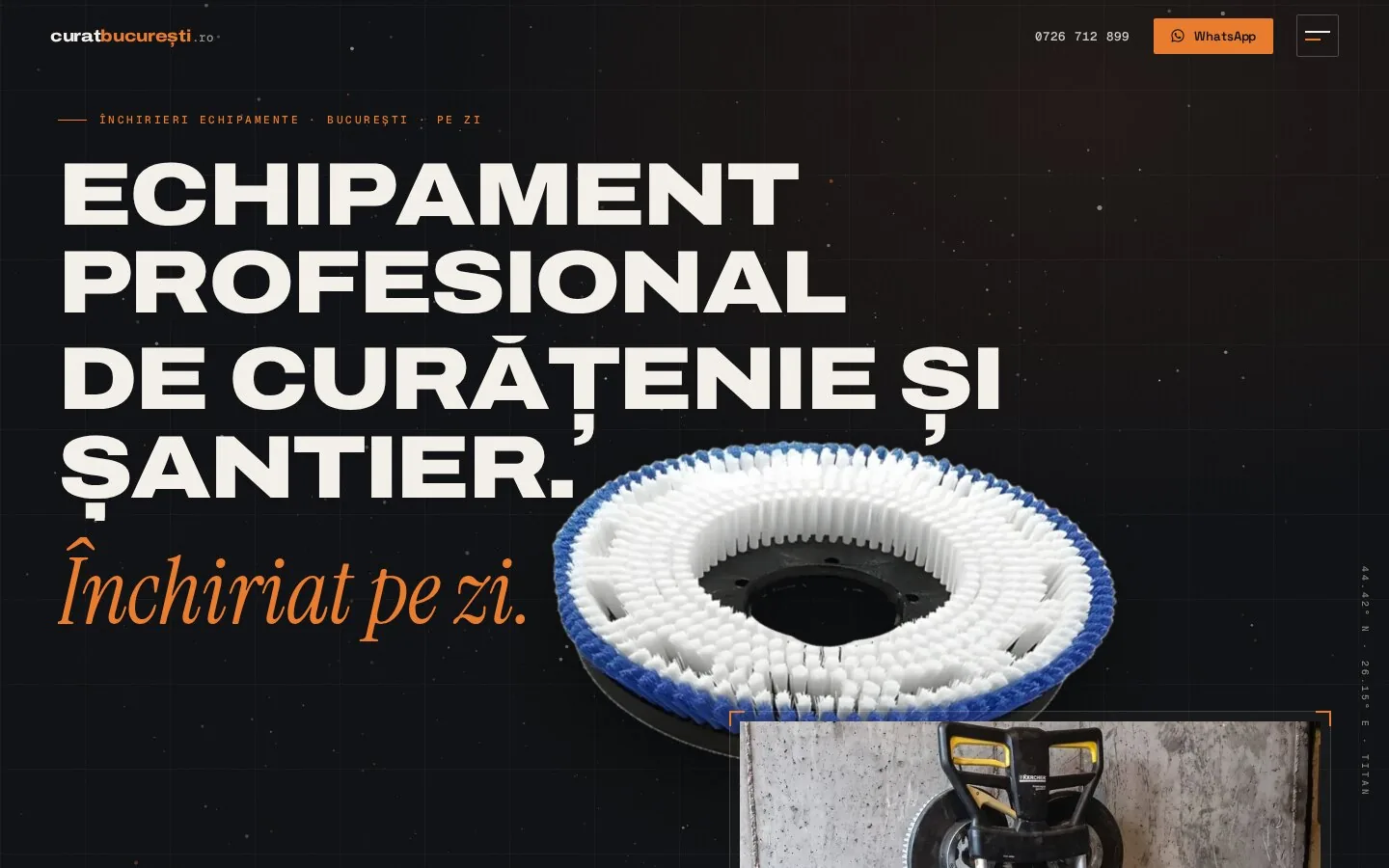 Landing curatbucuresti.ro pentru inchirieri de echipamente de curatenie
